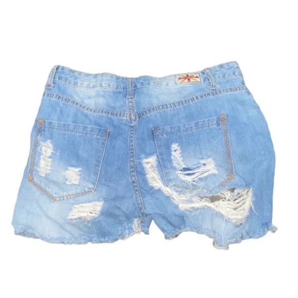 Machine Pour Neuf Mode Cut-Off Denim Jean Shorts Frayed Distressed Sz Medium. - Picture 2 of 12